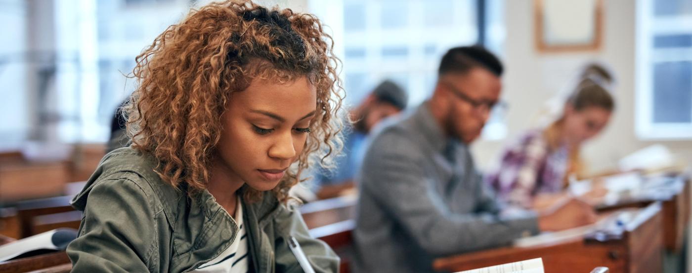 PGCC Female Student Inside a Classroom