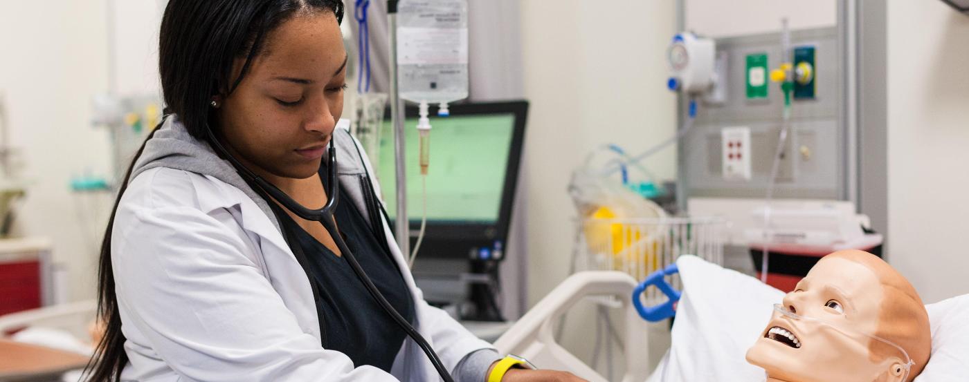 PGCC Nursing Student in a Hospital Simulation
