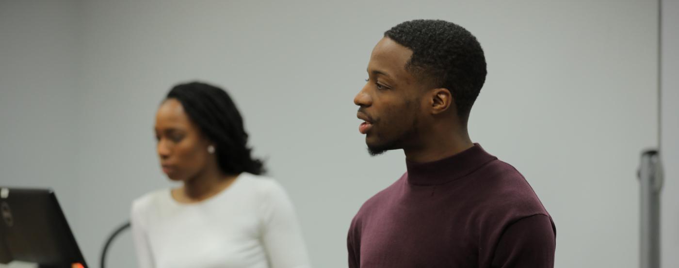 PGCC Student Presenting in Classroom