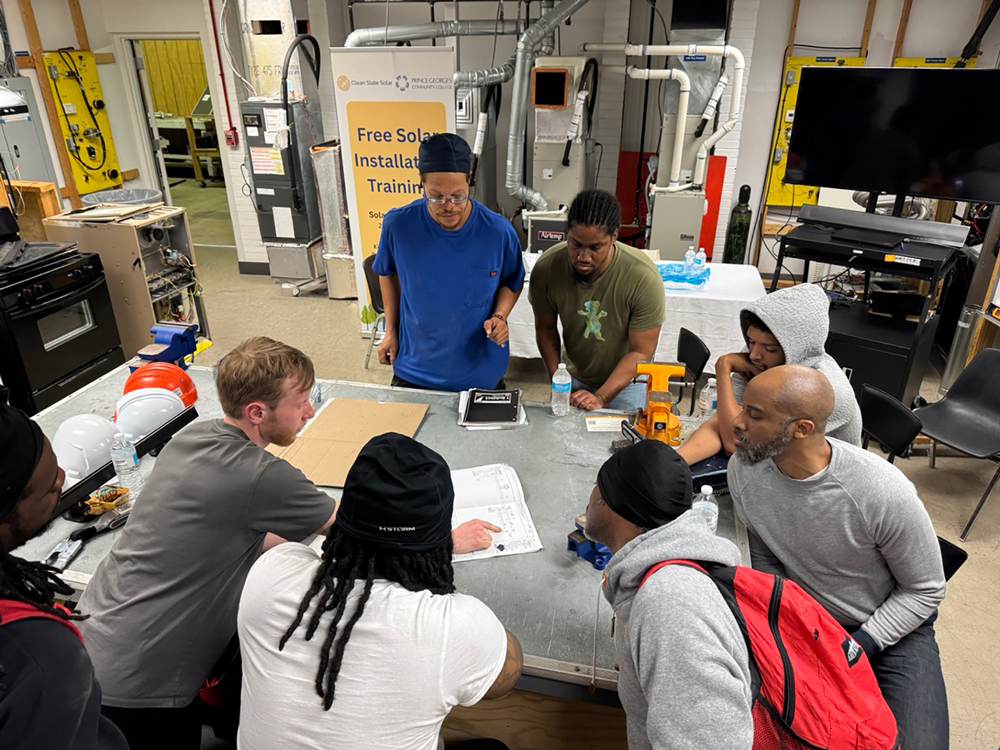 PGCC Student Julian Chester with fellow students in class
