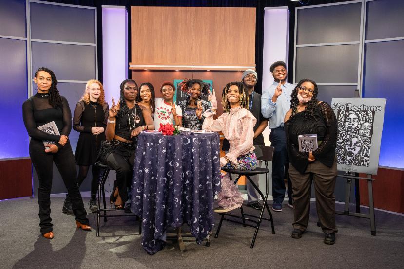 Group of students standing together for the Reflections Magazine.