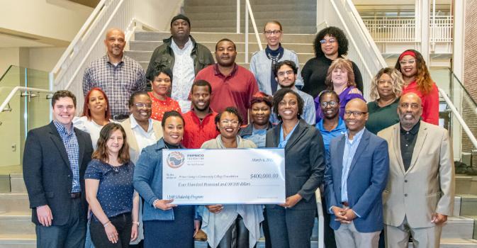 Pepsico Foundation Uplift Scholarship Check Presentation to Students