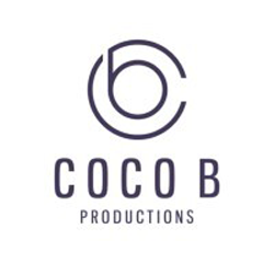 Logo of COCO B PRODUCTIONS with a stylized letter 'b' in a circle.