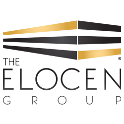Logo of The Elocen Group with stylized bars and text.