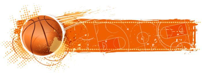 Basketball with court background in orange
