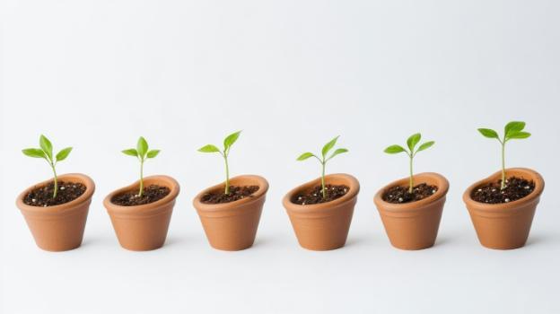 Seedlings in pots